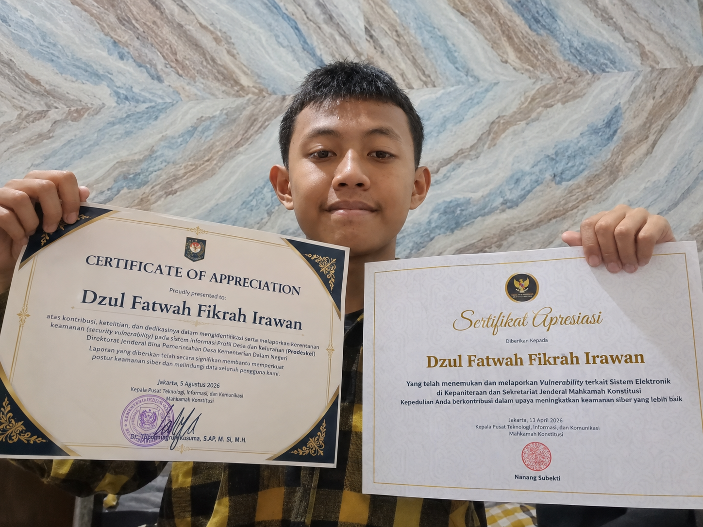 Dzul Fatwah Fikrah Irawan, Pelajar SMP Berusia 15 Tahun yang Menekuni Riset Keamanan Siber dan Menem